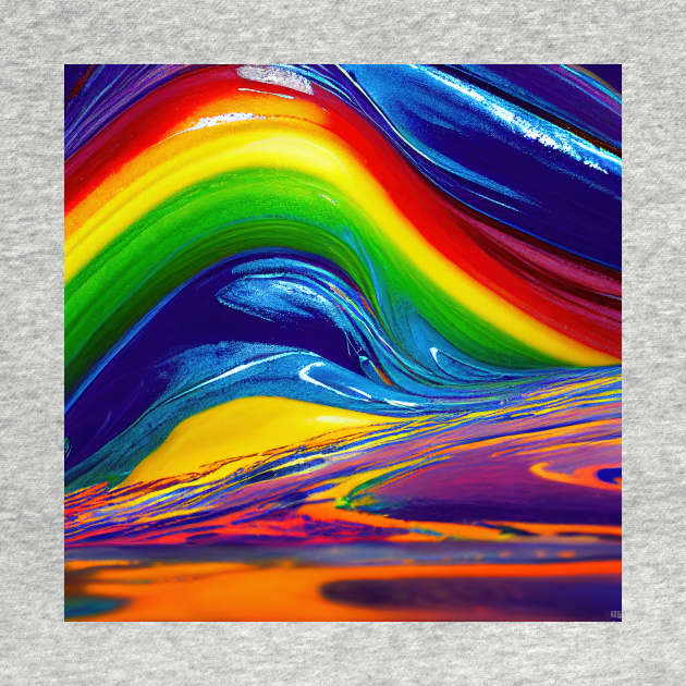 Liquid Colors Flowing Infinitely - Heavy Texture Swirling Thick Wet Paint - Abstract Inspirational Rainbow Drips by JensenArtCo